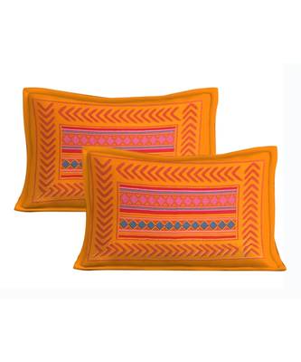 100% Pure Cotton  Skin friendly fabric with vibrant colours Jaipuri Print Double Bedsheet with 2 Pillow Covers 3