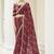 Maroon Dori and Sequins embroidered organza Wedding saree