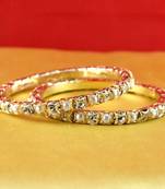 gold moti stone cz polki kundun meenakari pearl bangle kara size-2.4,2.6,2.8