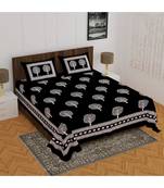 100% Pure Cotton  Skin friendly fabric with vibrant colours Jaipuri Print Double Bedsheet with 2 Pillow Covers