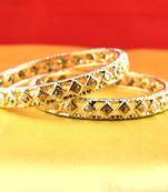 Gold Moti Stone Cz Polki Kundun Meenakari Pearl Bangle Kara Size