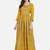 Kiana Women's Printed Mustard Cotton A-Line  Casual Dress