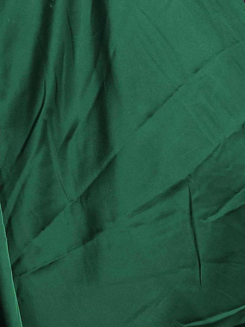 Green plain faux silk blend saree with blouse