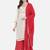 Off White Muslin Silk Kurta and Red Printed Sharara Set with Dupatta