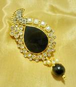 Designer Black CZ Saree Pin Brooch