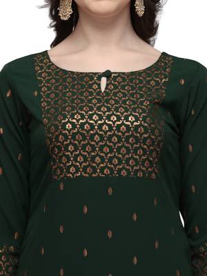 Green printed crepe kurtas-and-kurtis 4