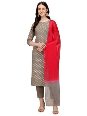 Grey printed crepe kurtas-and-kurtis 1