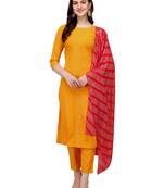 Yellow printed crepe kurtas-and-kurtis