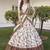 White Thread with sequins embroidered silk semi stitched wedding lehenga