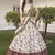 White Thread with sequins embroidered silk semi stitched wedding lehenga