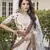 White Thread with sequins embroidered silk semi stitched wedding lehenga