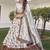 White Thread with sequins embroidered silk semi stitched wedding lehenga