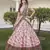 Baby pink thread with sequins embroidered silk semi stitched wedding lehenga