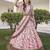 Baby pink thread with sequins embroidered silk semi stitched wedding lehenga