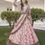 Baby pink thread with sequins embroidered silk semi stitched wedding lehenga