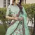 Pista Green thread with sequins embroidered silk semi stitched wedding lehenga