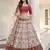 White & Red thread with Sequins embroidered art silk semi-stitched Party wear lehenga