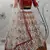 White & Red thread with Sequins embroidered art silk semi-stitched Party wear lehenga