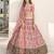 Pink thread with sequins embroidered art silk semi stitched wedding lehenga for bridal