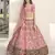 Pink thread with sequins embroidered art silk semi stitched wedding lehenga for bridal