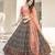 Green & Orange thread with sequins embroidered art silk semi stitched wedding and Party lehenga