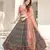 Green & Orange thread with sequins embroidered art silk semi stitched wedding and Party lehenga