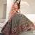 Green & Orange thread with sequins embroidered art silk semi stitched wedding and Party lehenga