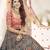 Green & Orange thread with sequins embroidered art silk semi stitched wedding and Party lehenga