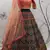 Green & Orange thread with sequins embroidered art silk semi stitched wedding and Party lehenga