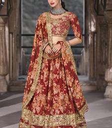 Red Dori Zari And Sequins Embroidered Organza Floral Lehenga Choli