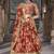 Red Dori, Zari and Sequins embroidered organza floral Lehenga choli