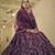 Wine Dori Embroidered with mirror work net semi stitched wedding lehenga