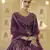 Wine Dori Embroidered with mirror work net semi stitched wedding lehenga