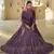 Wine Dori Embroidered with mirror work net semi stitched wedding lehenga