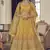 Yellow Zarkan, gota and thread embroidered organza semi stitched lehenga