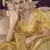 Yellow Zarkan, gota and thread embroidered organza semi stitched lehenga