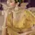 Yellow Zarkan, gota and thread embroidered organza semi stitched lehenga