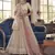 White zarkan and thread embroidered art Silk Semi Stitched Lehenga