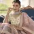 White zarkan and thread embroidered art Silk Semi Stitched Lehenga