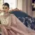 White zarkan and thread embroidered art Silk Semi Stitched Lehenga
