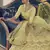 Yuma Lime Yellow zarkan, zari and thread embroidered crepe-silk semi stitched lehenga