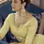 Yuma Lime Yellow zarkan, zari and thread embroidered crepe-silk semi stitched lehenga