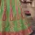 Green hand work, zari and thread embroidered jacquard lehenga