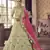 Pista-green zari and thread embroidered art silk semi stitched lehenga