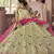 Pista-green zari and thread embroidered art silk semi stitched lehenga