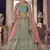 turquoise Green zarkan, gota and thread embroidered organza semi stitched lehenga