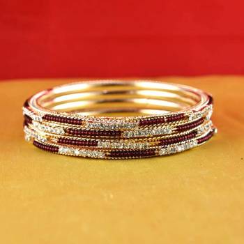 gold moti stone cz polki kundun meenakari pearl bangle kara size-2.4,2.6,2.8 2