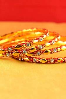 gold moti stone cz polki kundun meenakari pearl bangle kara size-2.8