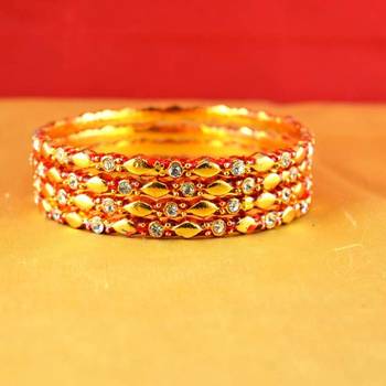 gold moti stone cz polki kundun meenakari pearl bangle kara size-2.8 2