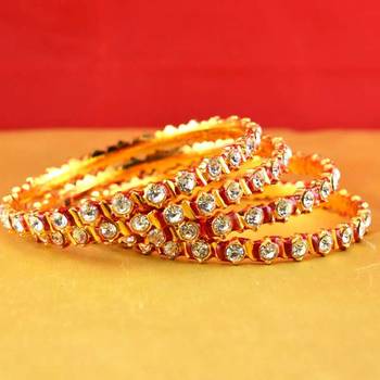 gold moti stone cz polki kundun meenakari pearl bangle kara size-2.6 1